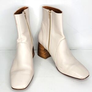 DEPP Cream Leather Booties Size 41‎ (EU); 10 (US) #1290